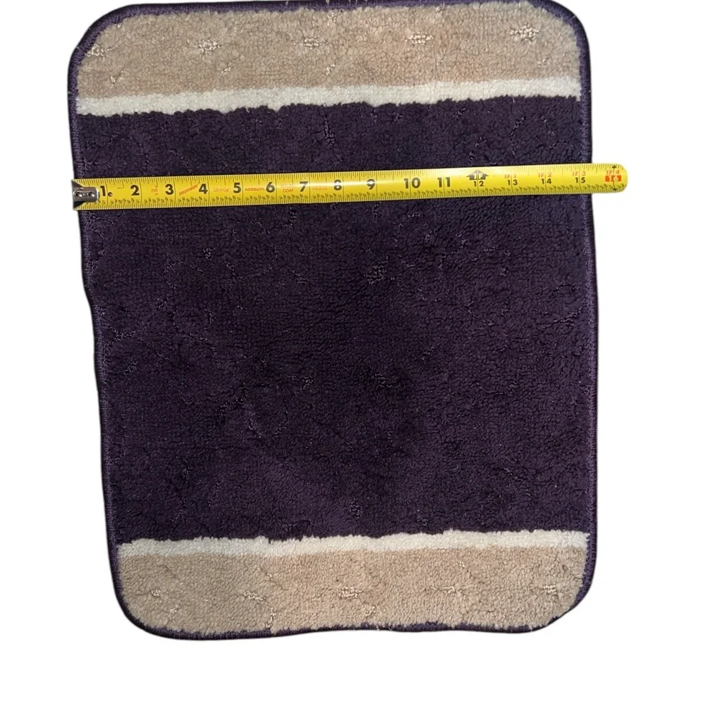 RUGS | PURPLE WHITE AND BEIGE BATHROOM MAT SET